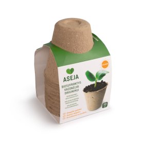 Biosuyrantys vazonėliai daiginimui ASEJA, 10 vnt., d-80 mm., 75 mm., 725002-3