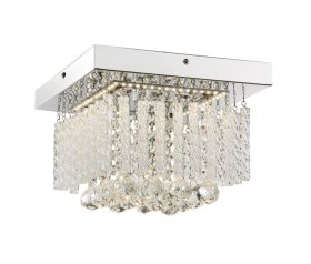 Pakabinamas LED šviestuvas GLOBO Mathilda, 12W, 40V, 4000K, 840 lm, chromas, kristalai, stiklas, 250 x 250 x 150 mm, 68396-12