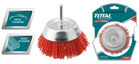 Nailoninis šepetys TOTAL, su koteliu, 50 mm, jungties diam. 6,35 mm (1/4''),TAC33025