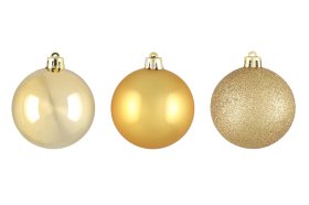 Eglutės žaisliukų rinkinys WINTERIA, 6 cm, 9 vnt., auksinė sp.