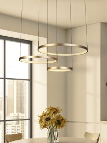 Pakabinamas LED šviestuvas SEARCHLIGHT Grace, 107.5W, 2700K, AXPxG 137x112x80 cm, aukso sp., 20227-3GO