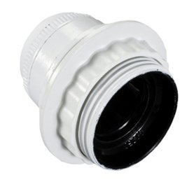 Lempos lizdas ELECTRALINE 71132, E27, su žiedu, plastikinis, baltos spalvos