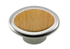 Baldų rankenėlė HETTICH, 37 x 27 mm, dengtas nikeliu, buko sp., 9207858