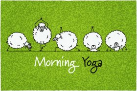 Kilimėlis LAKO Morning Yoga-Schafe, 50 x 75 x 0,6 cm, žalios spalvos, S13132-070, Vokietija