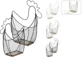 Krepšelis stalo serviravimui Gaidys, du skirtingi dydžiai 30 x 14 x 33 cm, ir 25 x 11 x 27 cm,  3 skirtingos sp.