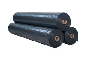 Polietileno plėvelė, storis 150 mk, plotis 6 x 20 m, statybinė, juoda spalva