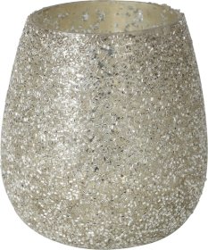 Žvakidė, su sidabro sp. karoliukais, 10 x 10 cm