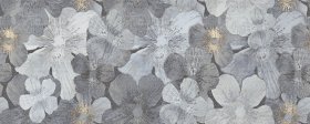 Dekoratyvinės keraminės plytelės KAI REFLECTION FLOWERS GREY 3445, 20 x 50 cm, 1,300 m2/dėž., spl. pilka