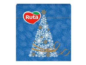 Kalėdinės servetėlės RUTA Snieguota Eglutė, 33 x 33 cm, 20 vnt., 2 sluoks.