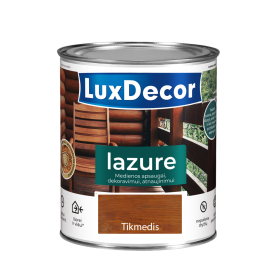 Medienos impregnantas LUXDECOR Lazure, 0,75 l, (02) Tikmedis