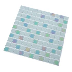Stiklo mozaika MONA MOSAICS Hp1118, 300 x 300 x 8 mm, spl. balta