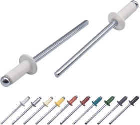 Aliumininės kniedės, 4,0 x 10 mm, RAL9010, 50 vnt., balta