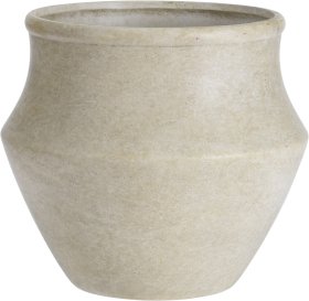 Keraminis lauko vazonas, smėlinės sp., 21 x 21 x 18 cm.