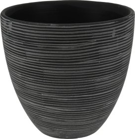 Keraminis lauko vazonas, juodos sp., 20 x 20 x 19 cm.