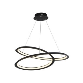 Pakabinamas LED šviestuvas SEARCHLIGHT Swirl Ii, 41W, 3000K, AXPxG 120x61x60 cm, smėlio juodos sp., 51871-1BK