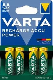 Maitinimo elementai VARTA RECHARGE ACCU, įkraunami, AA 2600 mAh, 4 vnt., 5716