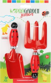 Vaikiškų sodo įrankių rinkinys, 2 dalys, 3 skirtingos spalvos ir dizainai