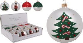 Eglutės žaisliukas, sidabro sp., 4 skirtingi dizainai, skersmuo 8 cm