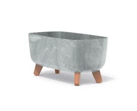 Plastikinis lauko vazonas "Gracia Case Beton Effect", pilkos sp., betono efekto, 39 x 19,5 x 18,7 cm.