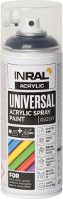 Aerozoliniai dažai INRAL ACRYLIC UNIVERSAL, pilkai ruda sp., blizgi, 400 ml