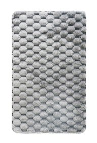 Vonios kilimėlis BENEDOMO, 60 x 100 cm, poliesteris, iš viršaus rifliuotas, pilkos spalvos