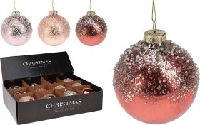 Eglutės žaisliukas, 3 skirtingi rožiniai atspalviai, skersmuo 8 cm