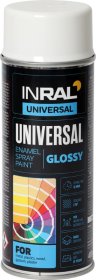 Aerozoliniai dažai INRAL Universal, 400 ml, pieno baltumo, RAL9010