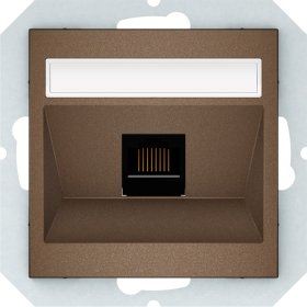 Kompiuterio lizdas VILMA Qr1000 Klrj45-16E2-02, 1 x RJ45, įleidžiamas, 6 kategorijos, mocha sp.