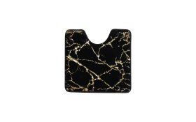 Tualeto kilimėlis BENEDOMO, 50 x 50 cm, dirbtinis triušio kailis, poliesteris, juodos sp.