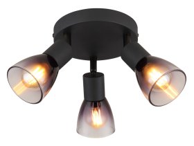 Kryptinis šviestuvas GLOBO 54312-3, 3 x E14, 25W, 230V, dūmų sp. stiklas, 220x220x165 mm