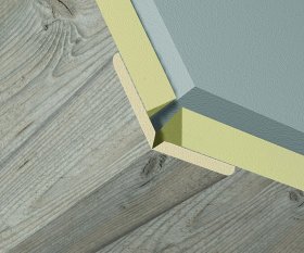 Kampas universalus KRONO ORIGINAL 8572, lankstomas laminuotos 3D sienų dangos MDF K047 apdailai, 2600x22x22 mm