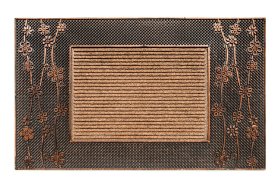 Durų kilimėlis RICCO Amur-Flowers, 45 x 75 x 0,7 cm, rudos spalvos, 467-000