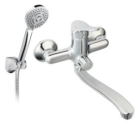 Vonios maišytuvas FERRO Petite, ilgu snapu su dušo komplektu, chromuotas, BPT55A