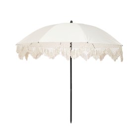 Paplūdimio skėtis su kutais NOVELLY HOME BU12, iš poliesterio, baltos sp., juodos sp. kotas, skersmuo 200 cm