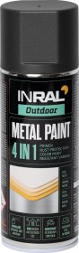 Aerozoliniai dažai metalui INRAL Metal Paint 4In1, 400ml metalo pilkas antracitas