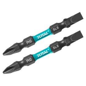 Smūginių sukimo antgalių rinkinys TOTAL, PH2+PH2, 65 mm, 2 vnt., TACIM72PH265