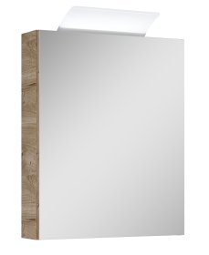 Vonios spintelė ELITA Mirror 50, 69,1 x 50 x 22 cm, pakabinama, viršutinė, veidrodis, 1D, LED apšvietimas 30 cm, ažuolo "CANELA" spalvos
