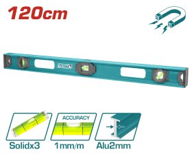 Gulsčiukas TOTAL, magnetinis, 3 akutės, aliumininis korpusas, storis 2 mm, 120 cm, TMT212026