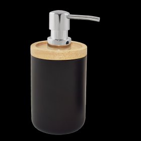 Muilo dozatorius SEPIO Tokyo black, pastatomas, keramika, juoda/bambuko spl.