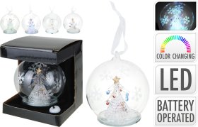 Kalėdinė dekoracija Šviečiantis Rutulys, 4 skirtingi dizainai, 1 vnt.