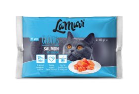 Konservuotas kačių ėdalas LA MURR, su lašiša padaže, 4x100g