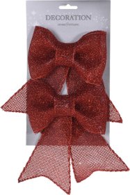 Kaspinai, 18 cm, blizgūs, raudonos sp., 2 vnt.