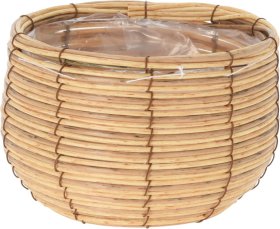 Lauko vazonas, pintas, rudos sp., 30,5 x 30,5 x 16 cm.