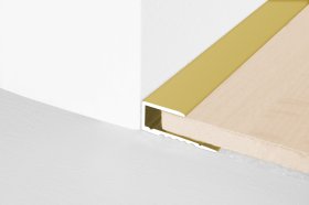 Aliumininė užbaigimo juostelė HESORA H 63 D1, 1,6 x 0.8 x 180 cm, mat.aukso spalvos, kilmės šalis ES
