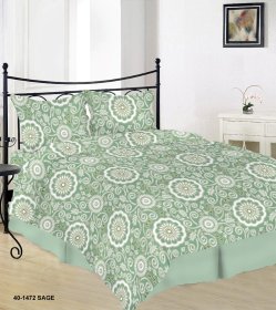 Patalynės komplektas Spalvotas Sapnas, 200 x 220, 50 x 70/20 cm, šalavijo žalia sp.