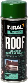 Aerozoliniai dažai stogo dangai INRAL Roof Spray, RAL6005, 400 ml, samaniniai