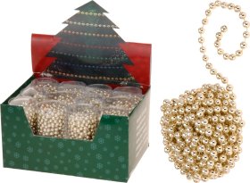 Karoliukų girlianda, aukso sp., skersmuo 8 mm, ilgis 750 cm