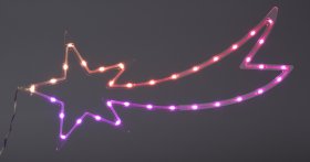Kalėdinė LED dekoracija Žvaigždė, įv. spalvų lemputės, 25 x 0,6 x 60 cm