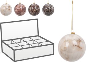 Eglutės žaisliukas, 4 skirtingi marmūrinio tipo dizainai, skersmuo 8 cm