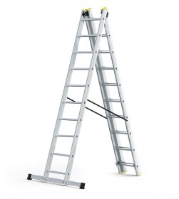 Kopėčios HERVIN EQUIPMENT, aliuminės, universalios, dvipusės, ištraukiamos, 3x10 pakopų, 2720-5390 mm, AC0310A